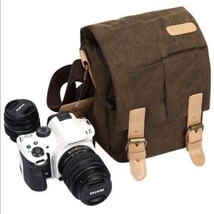 S-ZONE Water Resistant Camera Bag Canvas Messenger